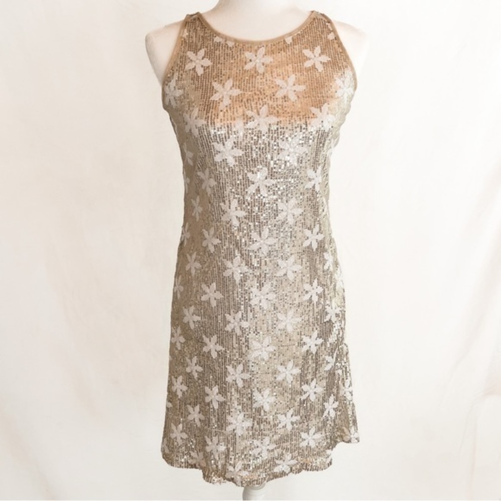 Mark & James Badgley Women’s Gold and White Sequin Dress